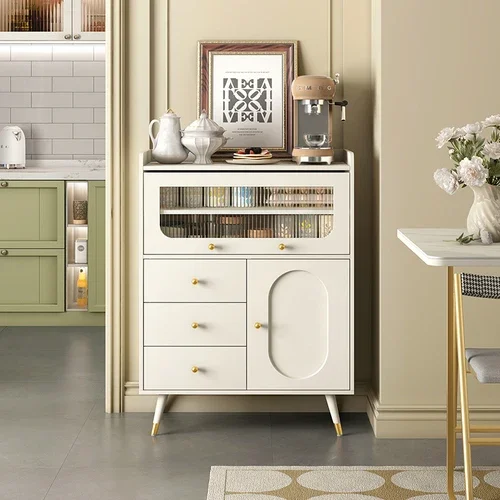 French Sideboard Modern Minimalist Kitchen Multi-Functional Small Storage Side Cabinet Storage Cupboard Cream Style furniture