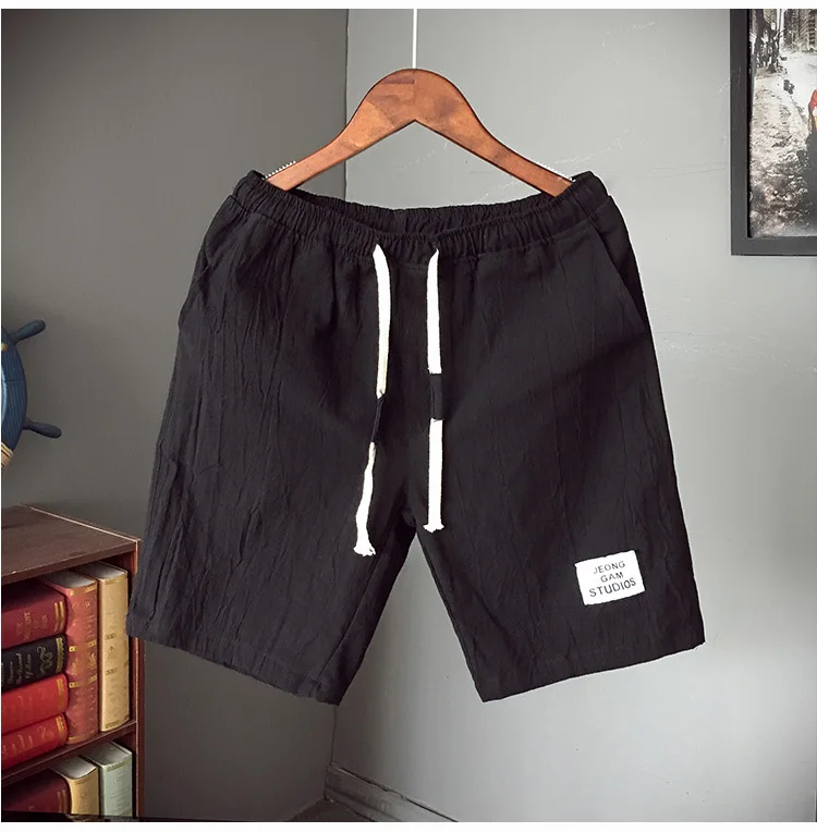 

Men's Summer Casual Cotton Linen orts Five-Quarter Length Beachwear Loose Fit Youthful Sle Comfortable Breathable Pants