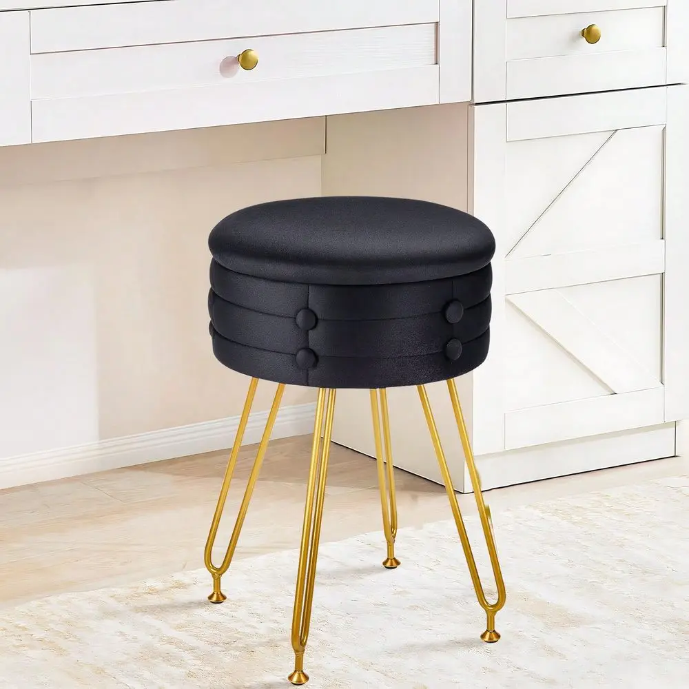 

makeup vanity chair bedroom furniture stool chairMakeup Stool Ottoman With Hidden Compartment 13 Seat, 3.5Gal Storage, Velvet Cu
