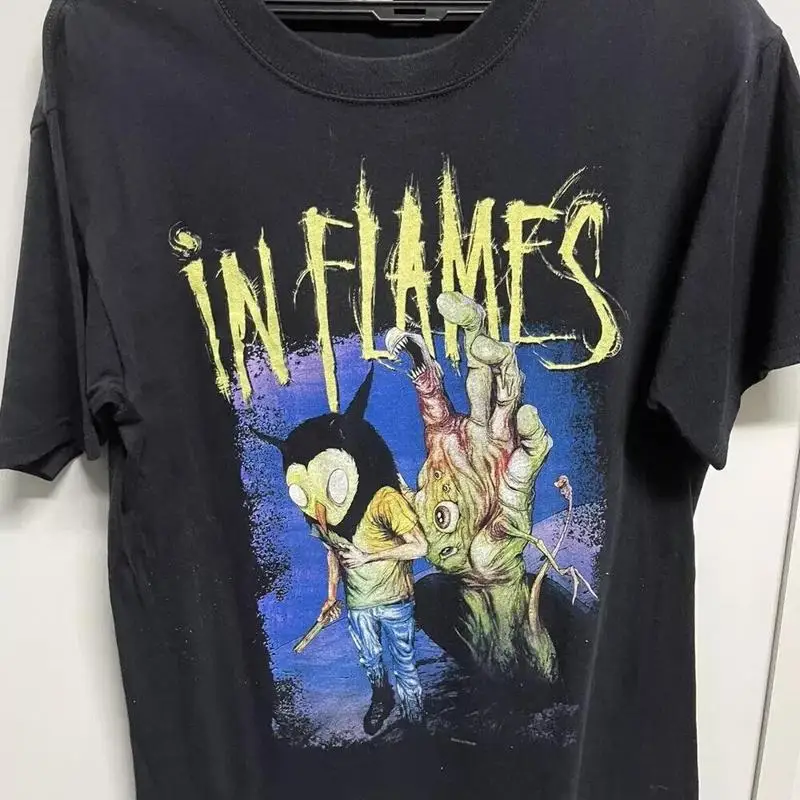 

In Flames Band Retro Style Black T Shirt