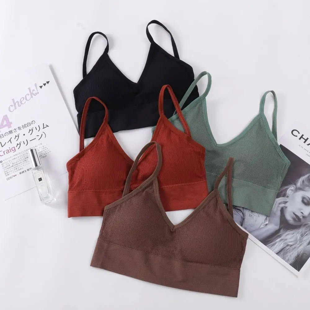 Nylon Thin Strapes Sports Bra Running Fitness Seamless Low Back Bra Sport Brassiere Tops Push Up Bras Gym Bra Backless Women