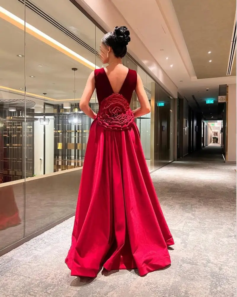 

AsaNagi Arabia Элегантные платья русалки для выпускного вечера Атласные красные вечерние платья по индивидуальному заказу Роскошные вечерние платья с открытой спиной 2025