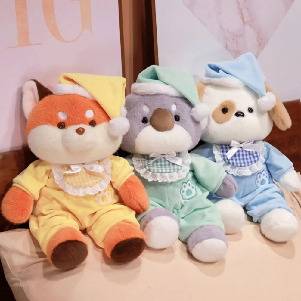 Morbido giocattoli per bambini con cappello vestiti pigiama bambola di cane soffici cartoni animati koala giocattoli di peluche ripieni 40 cm peluche animali bambole capodanno