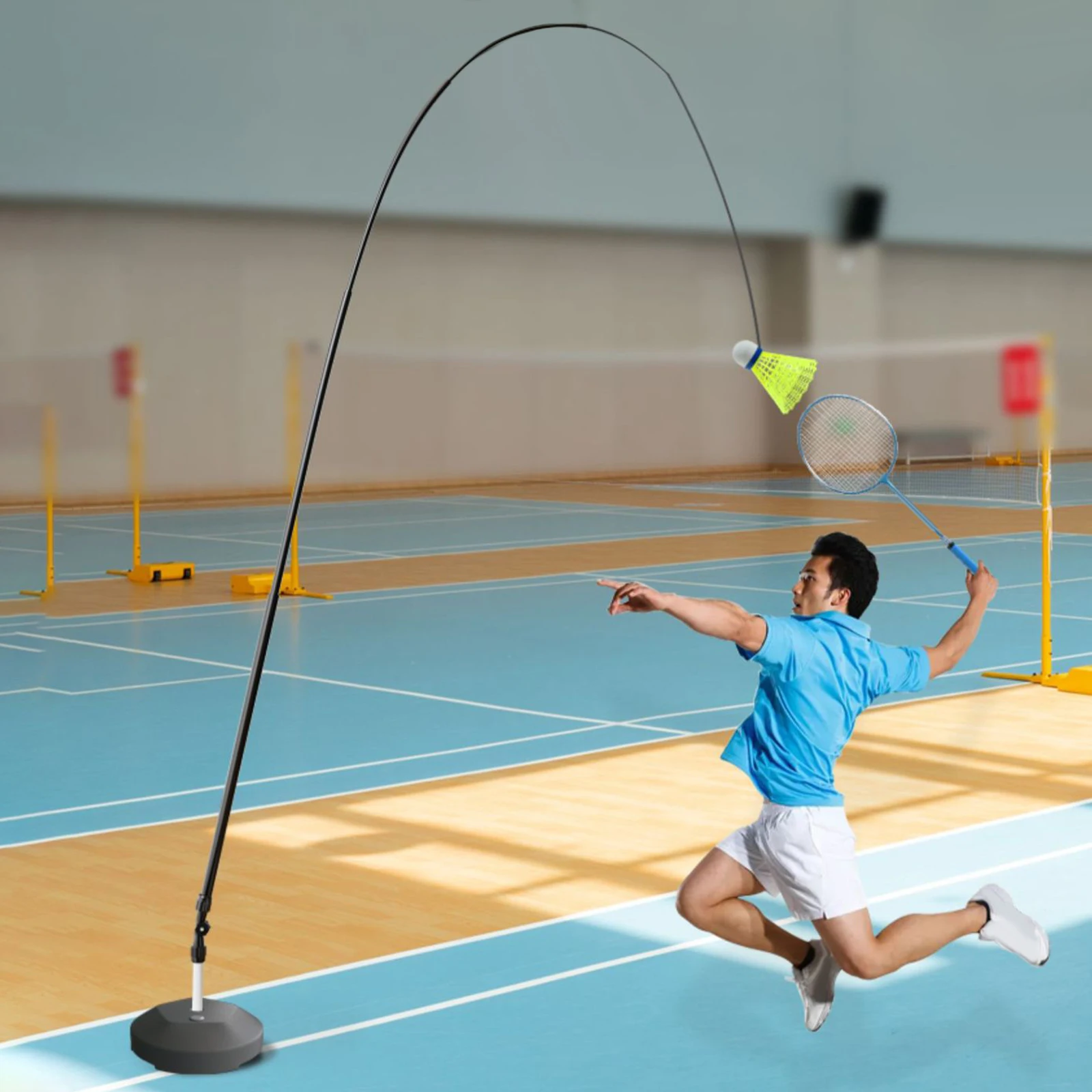 Bulutangkis latihan tunggal permainan Rebound artefak sejak Badminton latihan kebugaran Sparring pelatih bola bulat