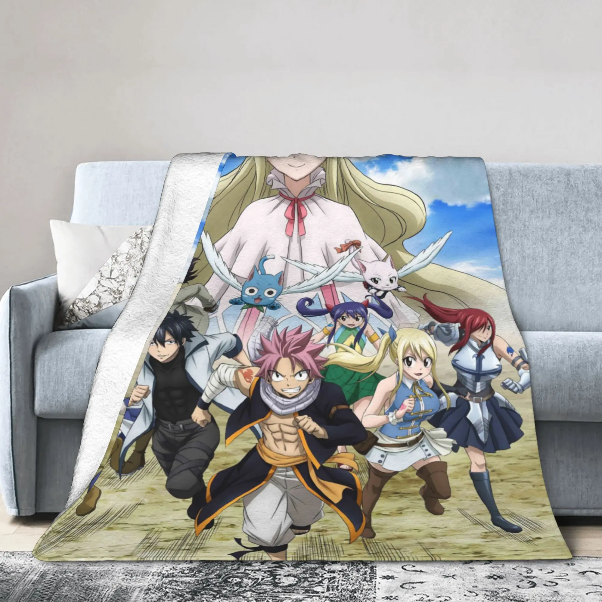 Dragneel Scarlet Blanket Coral Fleece Plush Summer Air Conditioning Fairys Tails Breathable Super Soft Throw Blanket Bedspread