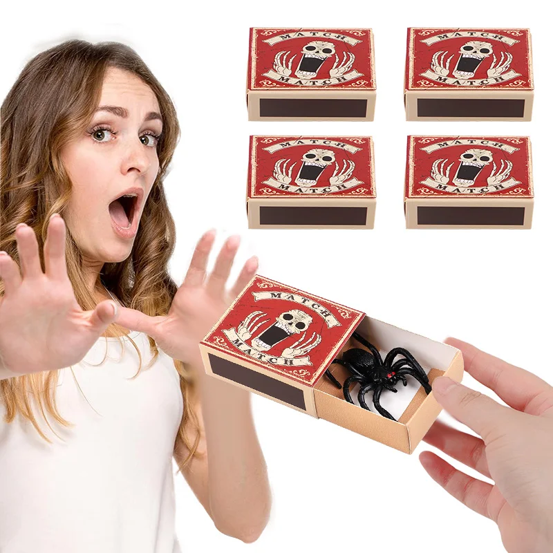 

2-10Pcs Trick Spider Funny Scare Box Halloween April Fools' Day Props Prank Toys Adults Kids Halloween Party Gift Decorations