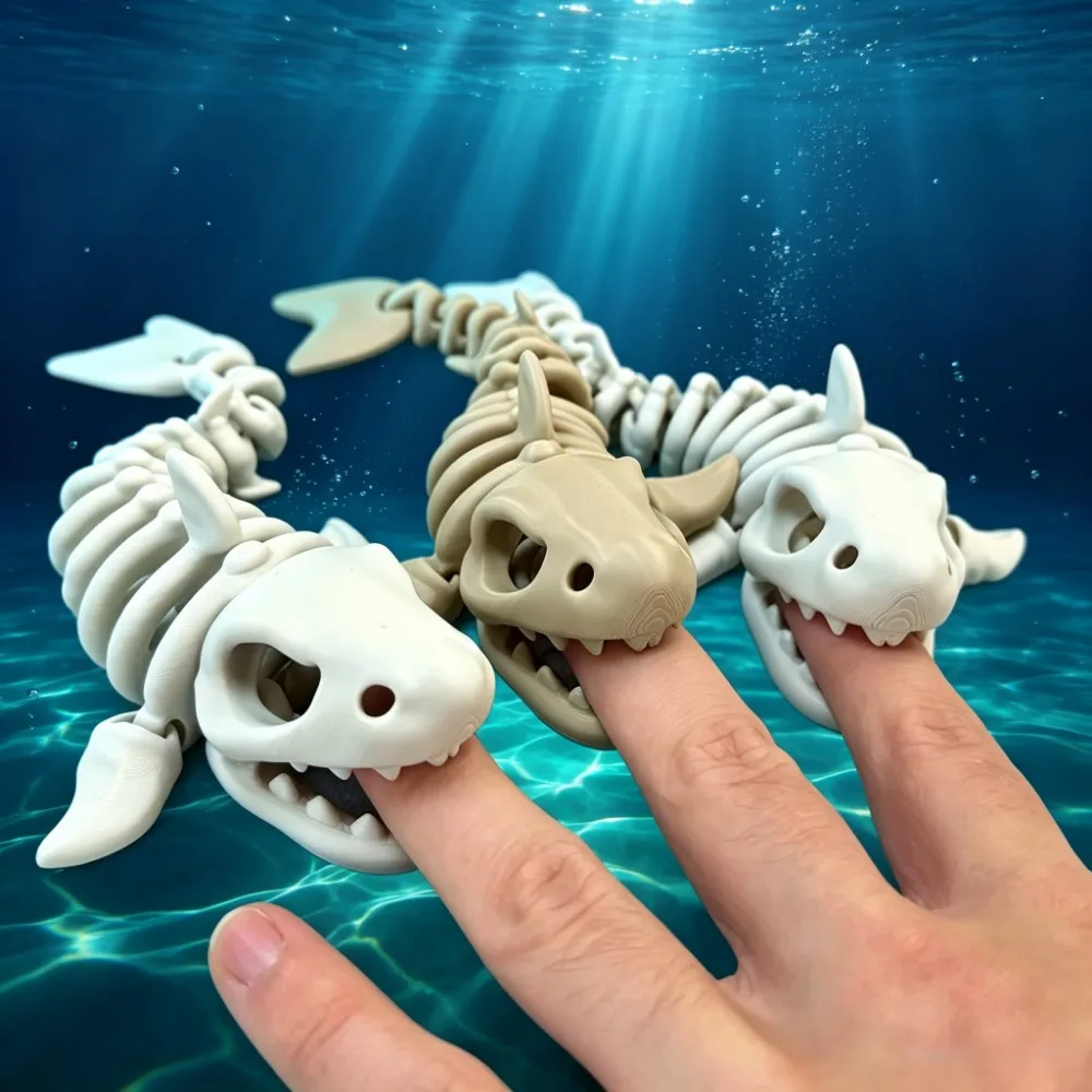 Shark Skeleton Aquarium Decor Articulated Ornament Reptiles Fish Tank Landscapes Fish Shrimp Shelter Aquarium Accessories