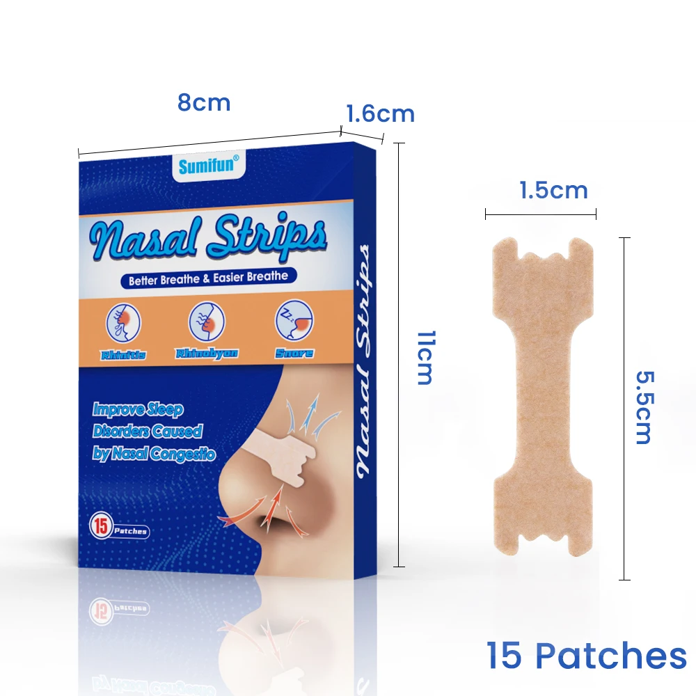 15/30pcs Sumifun Rhinitis Nose Strip Relieve Nasal Congestion Snore Stopper Plaster Sleep Aid Sticker Easier Breath Care Patch