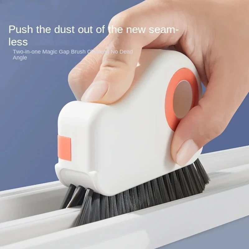2 in 1 Groove Cleaning Brush Window Sliding Door Track Cleaner Tool Grout Cleaner Grip Brush Hard Bristle Crevice Cleaning Brush