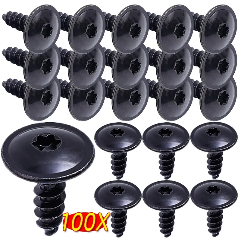 

Metal Self Tapping Screw Rivet Black Fastener Bolt Crossing Self Tapping Phillips Screws Cars Body Screws for VW Golf 20-100pcs