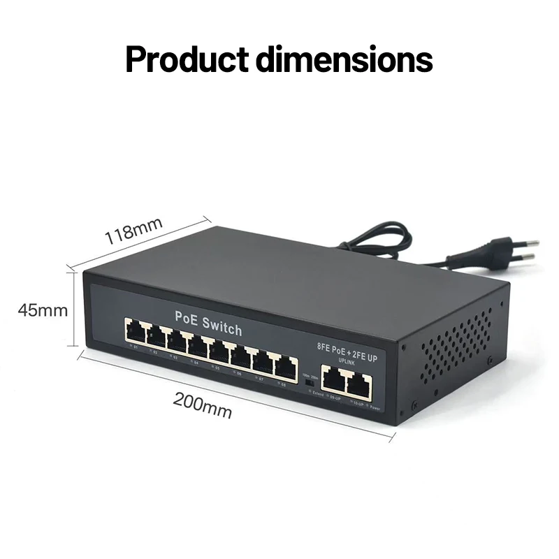Kaysus 48V POE Switch 100Mbps Switch Ethernet With 8 Port Wifi Smart IP Switch RJ45 Injector Switcher for IP Camera CCTV