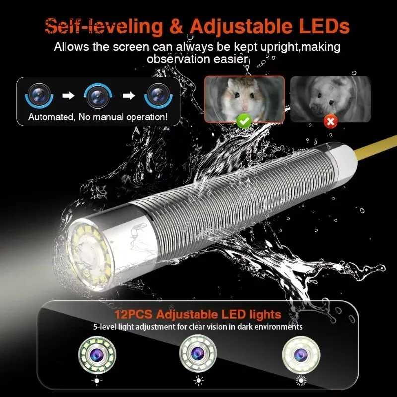 Industrial high-resolution video drain pipe mirror inspection tool