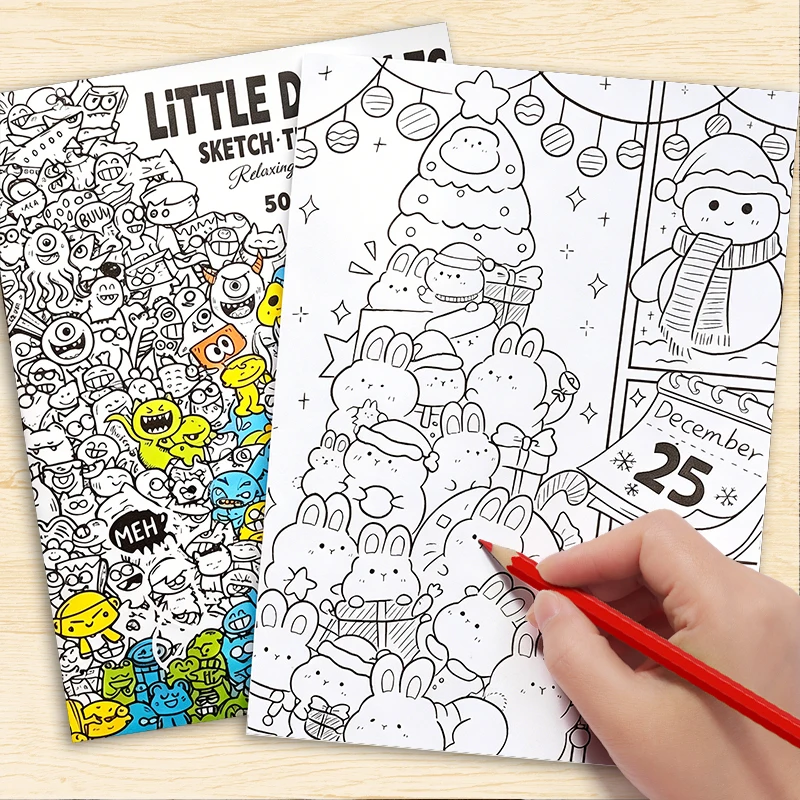 

A Line Drawing Tracing and Coloring Book—Full of Whimsical Doodle Designs, Suitable for Tracing, Coloring, and Creative Expression, It Is an Ideal Choice for Art Enthusiasts, Those Seeking Stress Relief, and Hobbyists