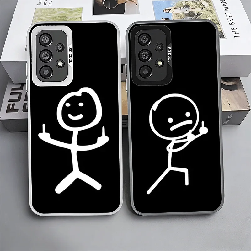 Funny Stickman Matchman Shockproof Phone Case for Samsung A17 A16 A15 A14 A37 A57 A36 A56 A26 A35 A55 A25 A34 A54 A24 A13 A23 A3