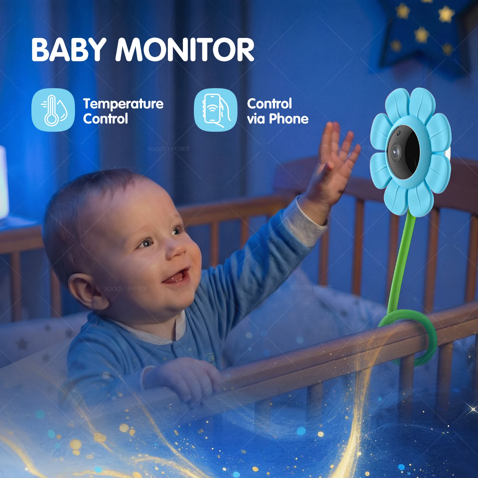 Tuya Smartlife APP 4MP Super HD Baby Monitor Cry Detection Temperature Humidity Monitoring Babysitter