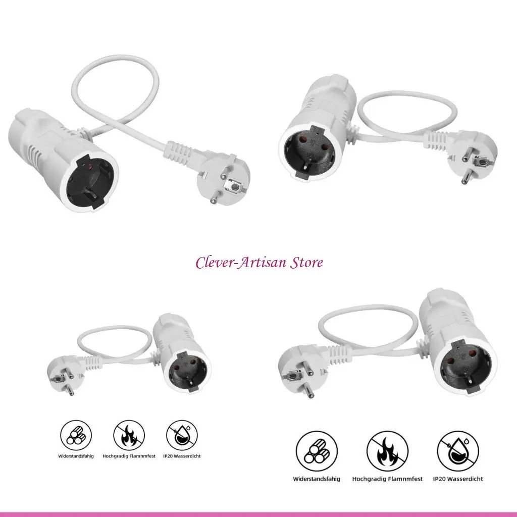 

E06B Weather Resistant Extension Cord 2 Outlets 16A 250V For Indoor Outdoor Space