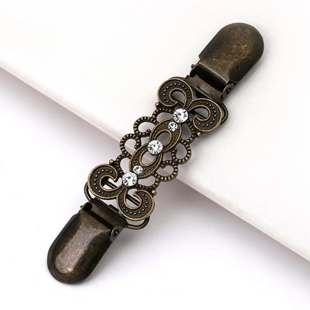 Único xale fecho vintage strass pato boca clipe para cardigans femininos xales vestidos retro inverno camisa colar broche pino