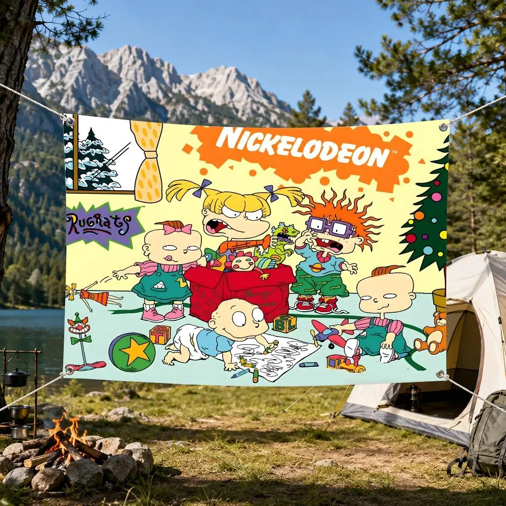 Anime R-RUGRATS-S Flags Aesthetic Wall Tapestry Printed Wall Hanging Living Room Party Outdoor Decor
