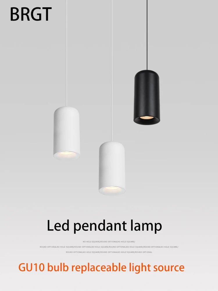 BRGT GU10 Led Pendant Spotlight Modern Nordic Ceiling Lamp MR16 Bulb Replaceable Light Source Long Line Sofa Restaurant Bedside