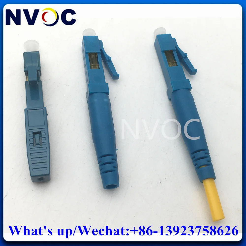 100Pcs LC UPC Fast Field Assembly Fiber Adapter SM Quick Connector Support 2.0mm 3.0mm Indoor Cable and FTTH Flat