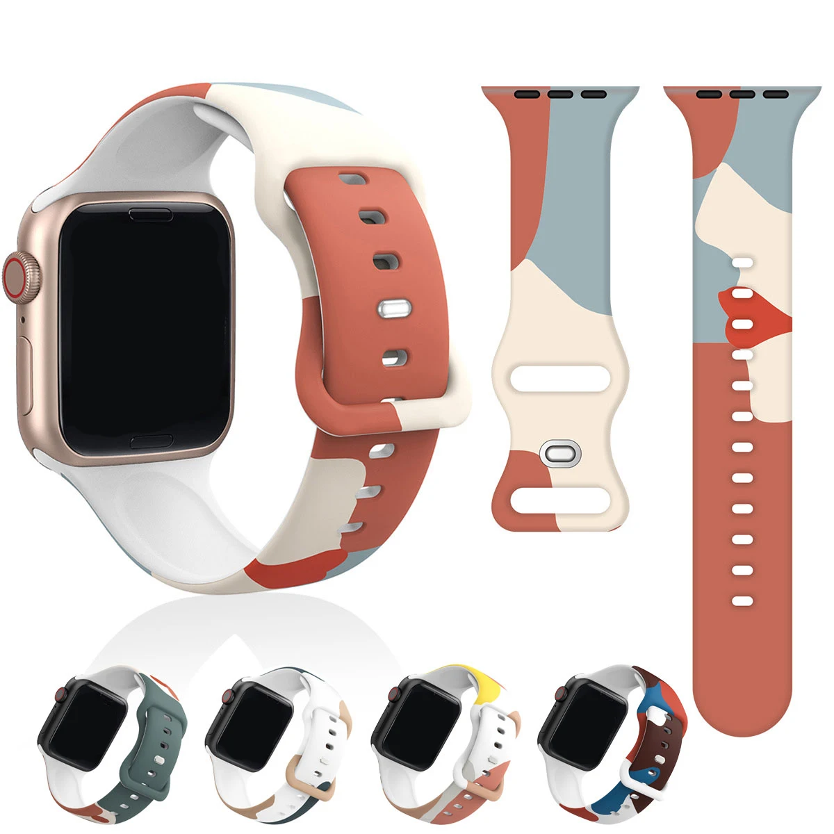 Morandi Silicone Strap for Apple Watch 49mm 44mm 45mm 41mm 40mm 46mm 42mm Ultra Band iWatch Bracelet series 9 8 6 5 4 3 SE 7 10