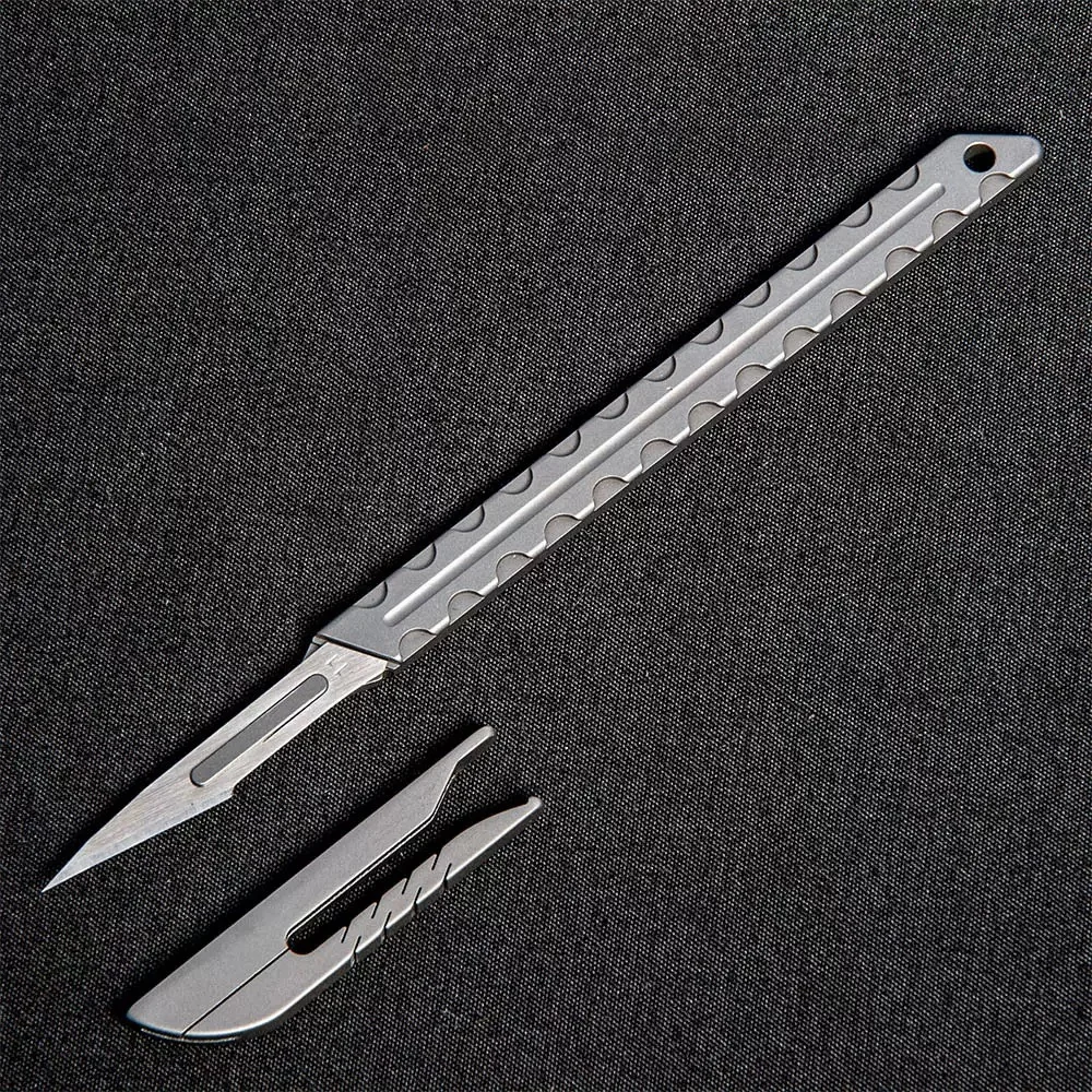Cuchillo táctico titanio hoja reemplazable funda MOLLE