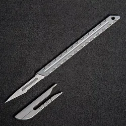 Cuchillo táctico titanio hoja reemplazable funda MOLLE