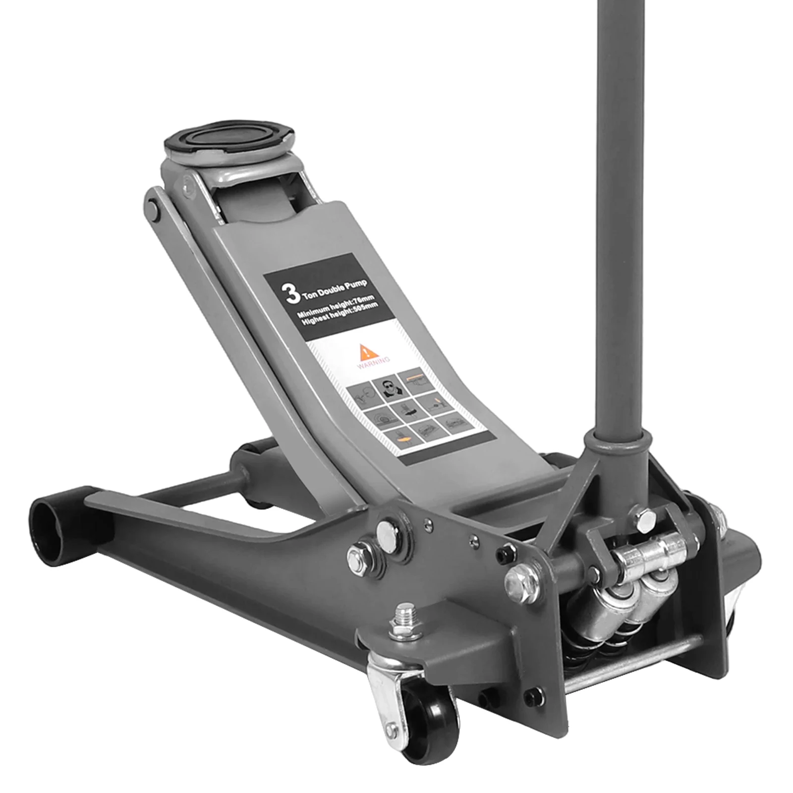 

3T Auto Repair Lifting Tool with Big Wheels Low Profile Hydraulic Jack Rust Proof For Small Cars & Trucks