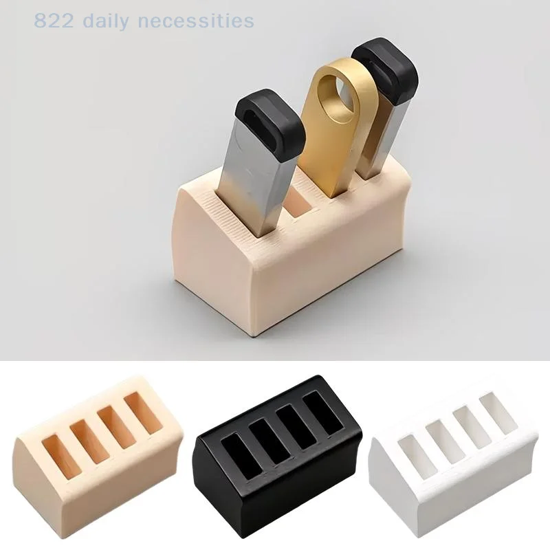 1PC USB Drive Storage Box Desktop Organizer - 4-Slot Flash Drive Organizer, Suitable For Computer Desktops, Office Supplies