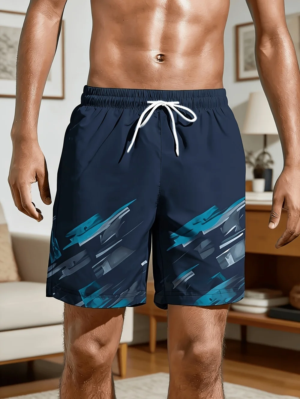 

Casual Shorts for Men Geometry Graphic 3D Printed Beach Seaside Shorts Summer Fashion Quick-Dry Sports Oversize Men's Clothing