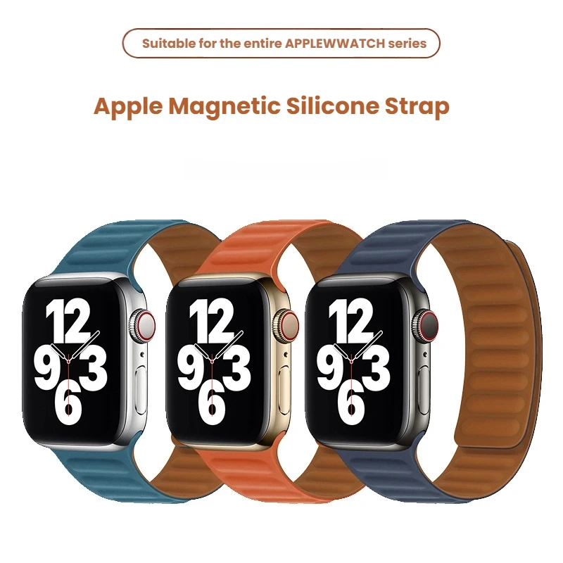 

Silicone chain For Apple iwatch10 Band 45mm 41mm 44mm 40mm 49mm 38mm Original Magnetic Loop bracelet iwatch s8 910 Smart strap