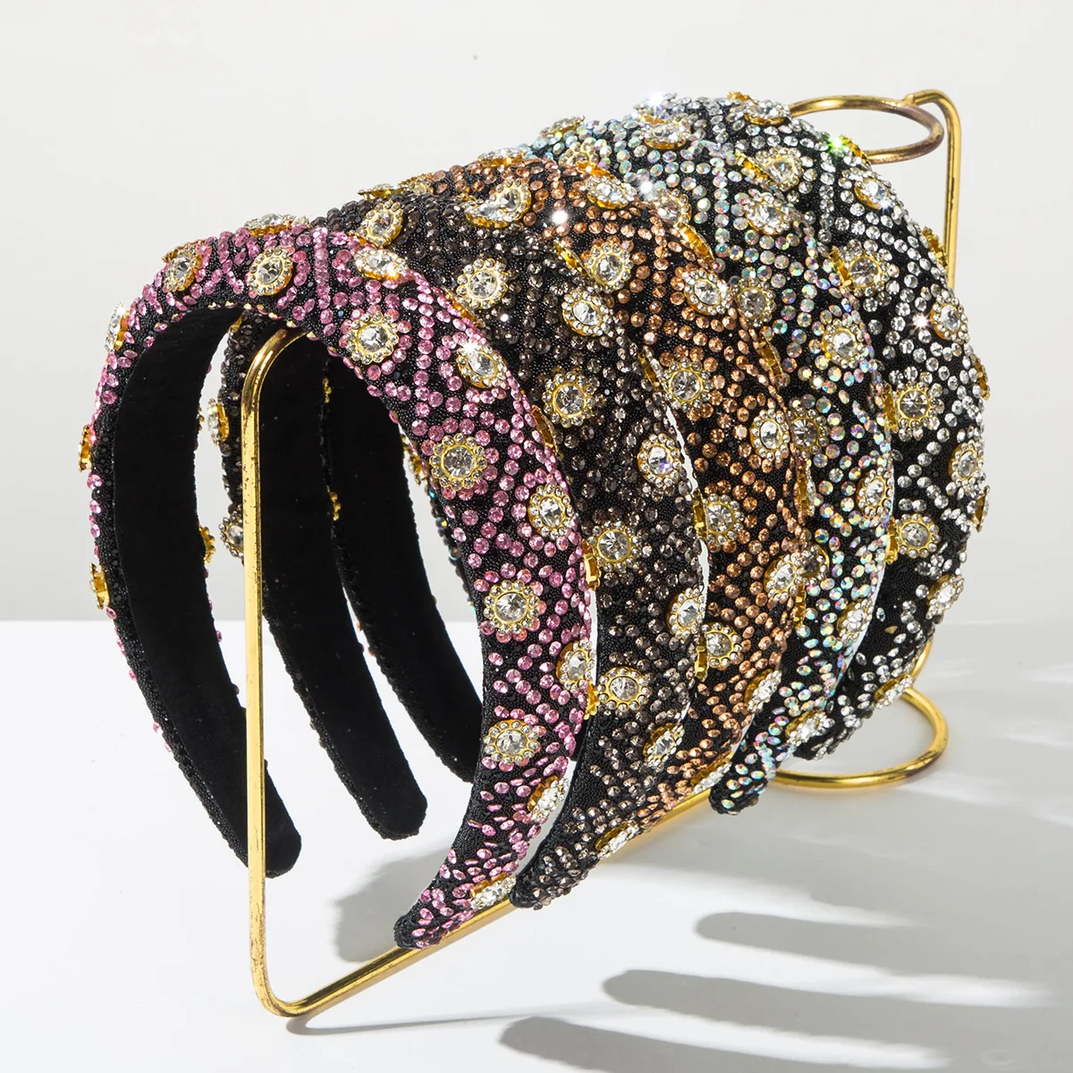 

Heming new retro baroque luxury heavy industry full diamond headband trend versatile court style ball banquet hair accessories