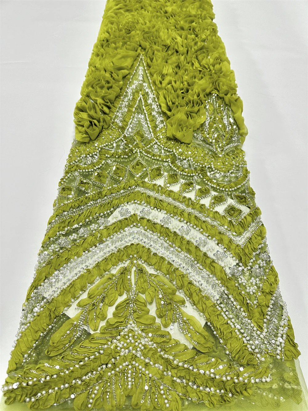 

Роскошная африканская тюлевая кружевная ткань с блестками из бисера, французская нигерийская сетчатая кружевная ткань для женщин, платья, швейный материал