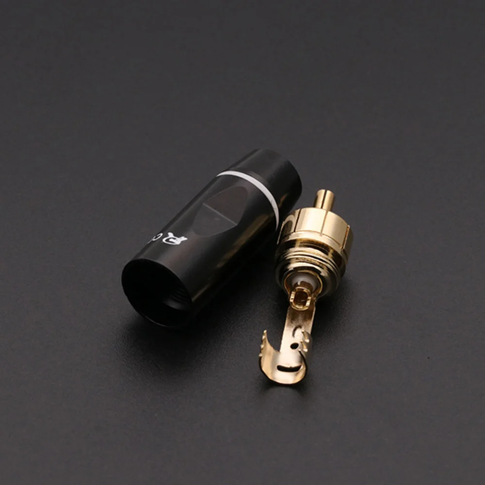 4Pairs RCA HIFI Cable Terminals Connector, Male Plug Connector Brass Gold Plated, Audio Video HIFI Terminals