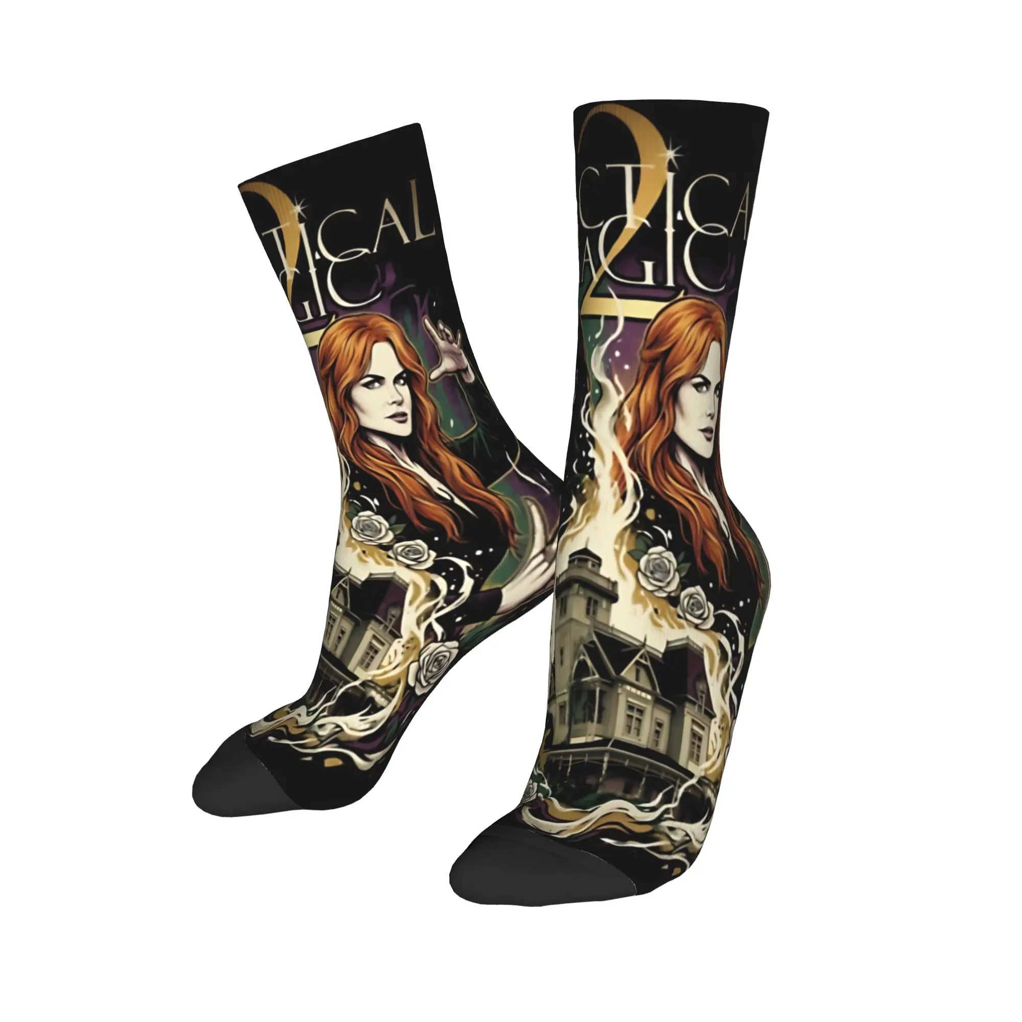 Practical Magic 2 Witchcraft Occult Gothic Witchy Black Cat Socks Accessories For Men Women  Soccer Socks Cozy Stockings