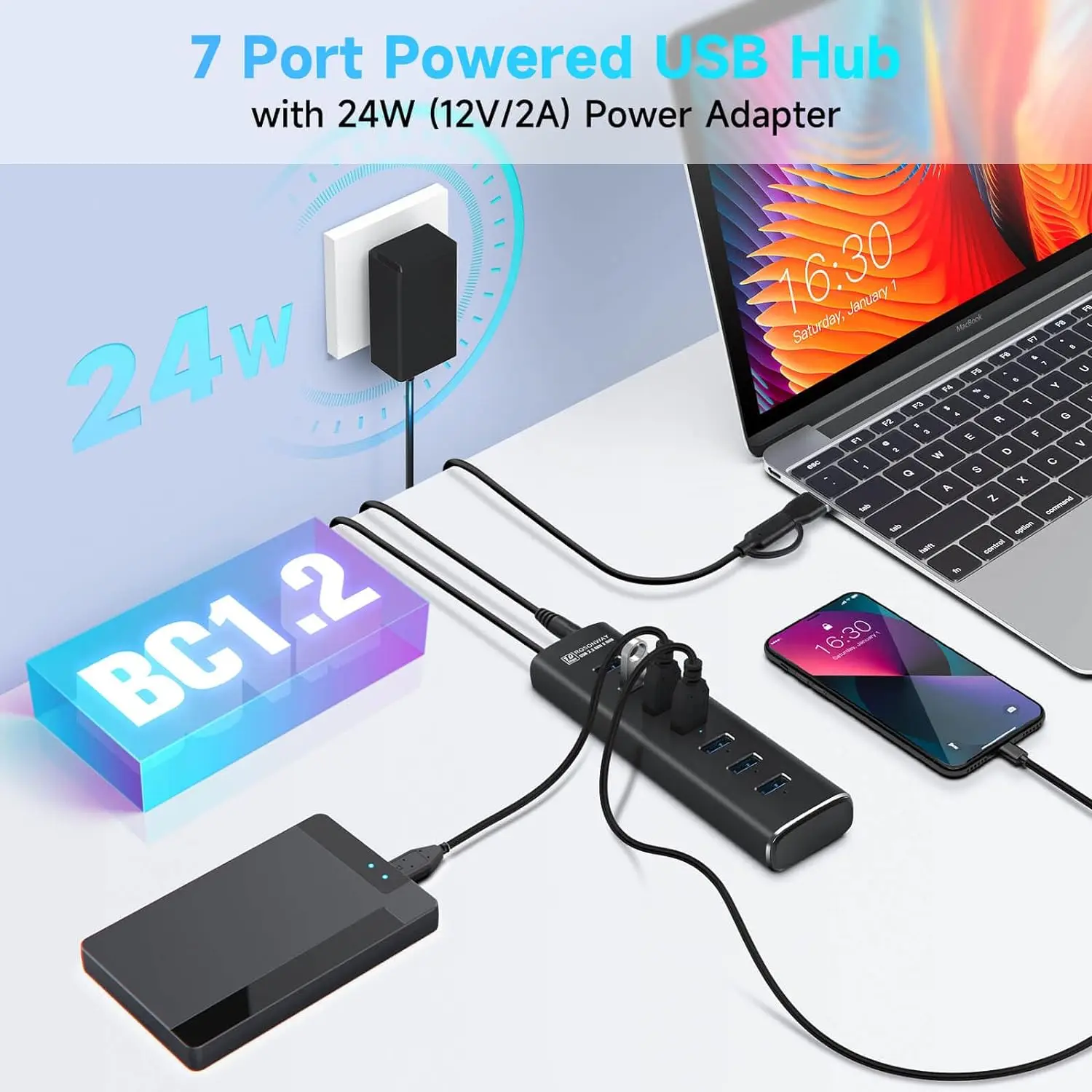 Imagem -04 - Rshtech-usb Hub para Laptop e pc Usb c para Usb-c Cabo de Dados Switches Individuais 10gbps Gen Usb 10gbps Portas