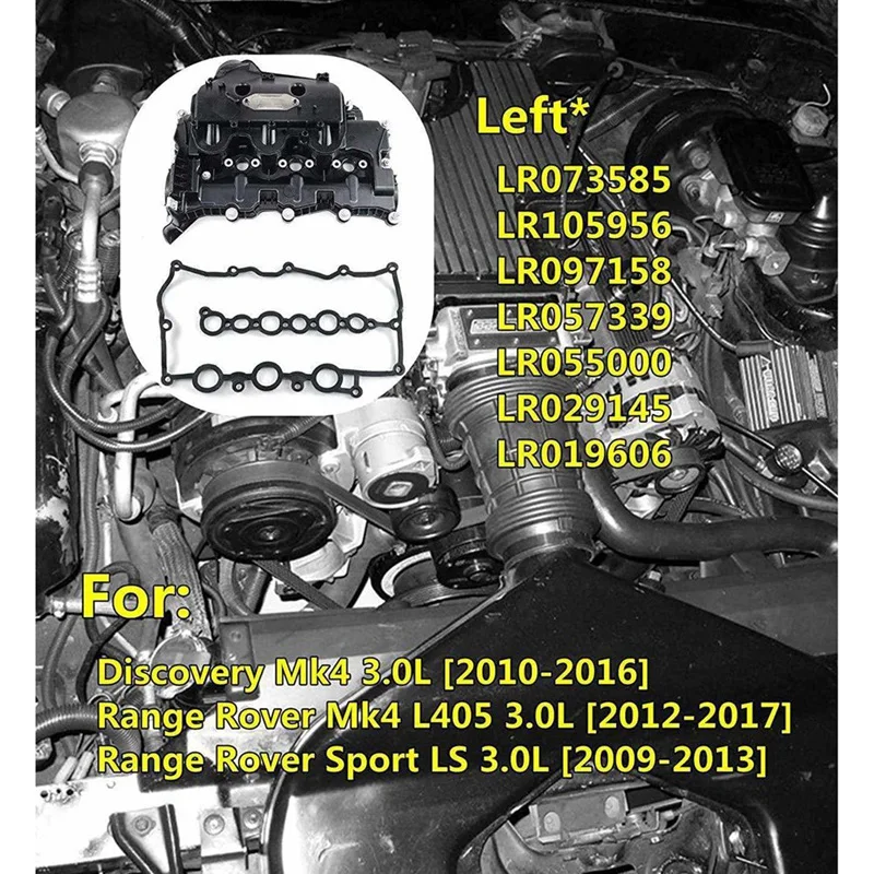 

1 Piece Left Cylinder Head Intake Manifold Engine Cover Black ABS Automotive For Land Rover Discovery Mk4 3.0 LR073585 LR105956