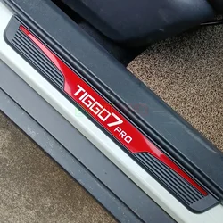 For Chirey Chery Tiggo 4 7 8 Pro Accessory 2019-2023 2024 Chrome Car Door Sill Kick Scuff Plate Guard Pedal Protector Cover Trim