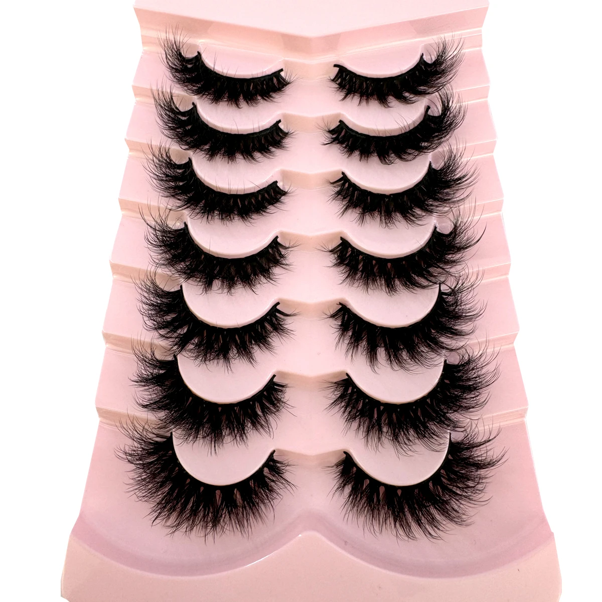 New 7 Pairs False Eyelashes Wispy Lashes Natural Look Fake Eyelashes Cat Eye Lashes Faux Mink Fluffy Strip False Lashes Pack