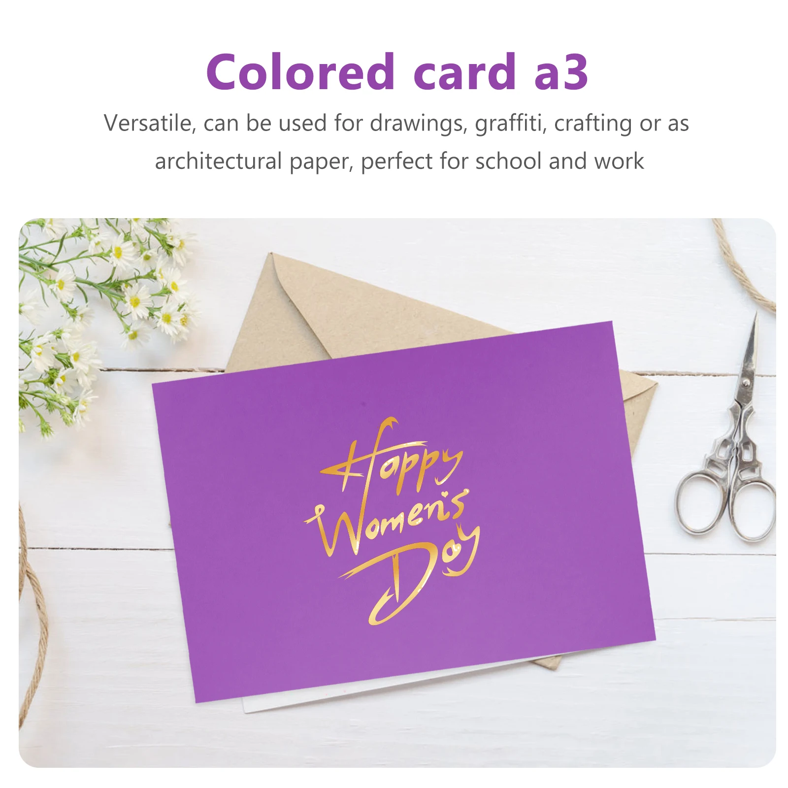 

50 Sheets Colored Cardstock A3 Purple Thick Painting Paper for Kids Drawing Art Craft School Work DIY Projects
