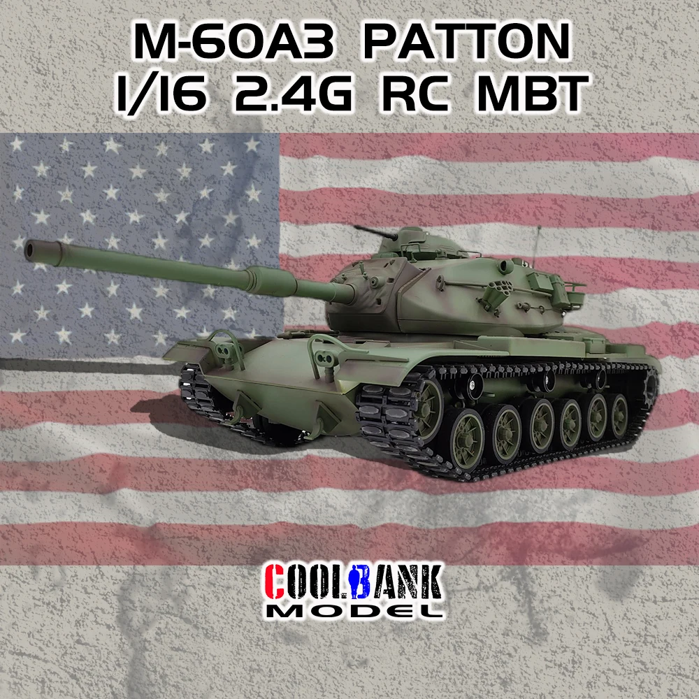 

Модель танка COOLBANK 1/16 США M60A3 Patton, модель танка с дистанционным управлением для внедорожника, совместимая с материнской платой Henglong 7,0