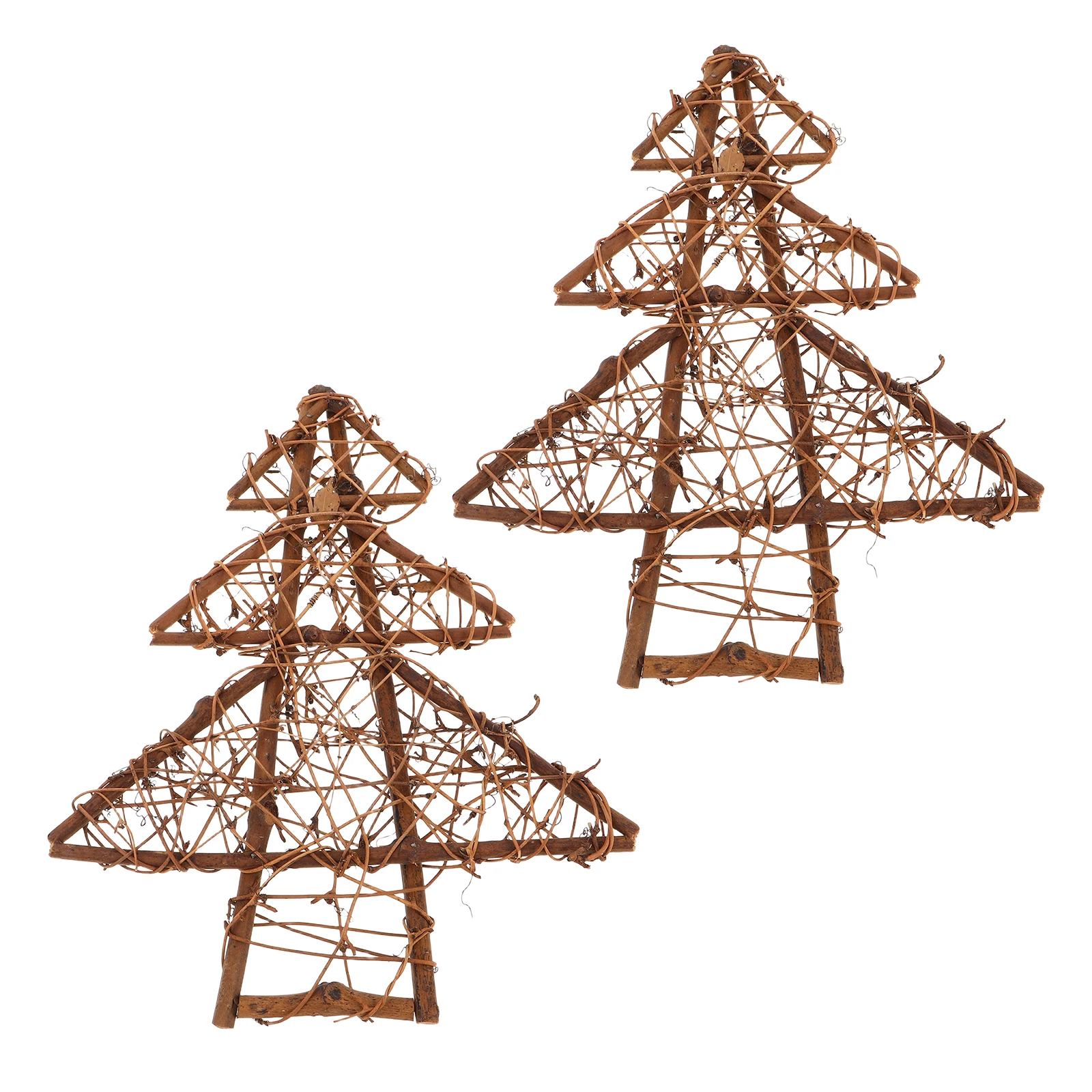 

2Pcs Handcrafted Rattan Wreath Unfinished Farmhouse Wall Hanging Grapevine Wreath Table Decor for Living Room