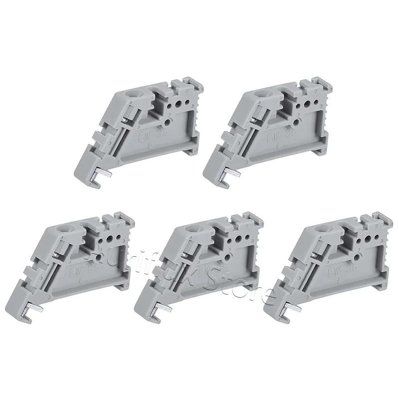 DIN Rail End Stopper Bracket 35mm, Screw Clamp Terminal Block End Cover, Grey, EW/35 (10pcs/20pcs)