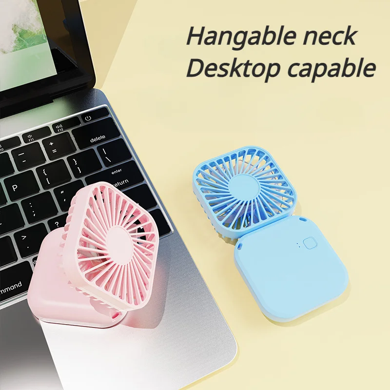 

Hanging Neck Fans Mini Portable Folding USB Small Fan Mute Power Bank Portable Handheld Desktop Multi Function Charge Fan