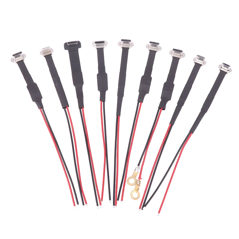 Type-C Micro USB Male Connector with FPC 2Pin 3Pin; Fast Charging Flat Extension Wire with Resistor R1 for Mobile Phones