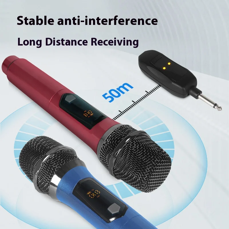 AOFO Wireless Microphone KTV Home Bluetooth Microphone Dual Microphone Sound System for Party, Karaoke, Home Entertainment