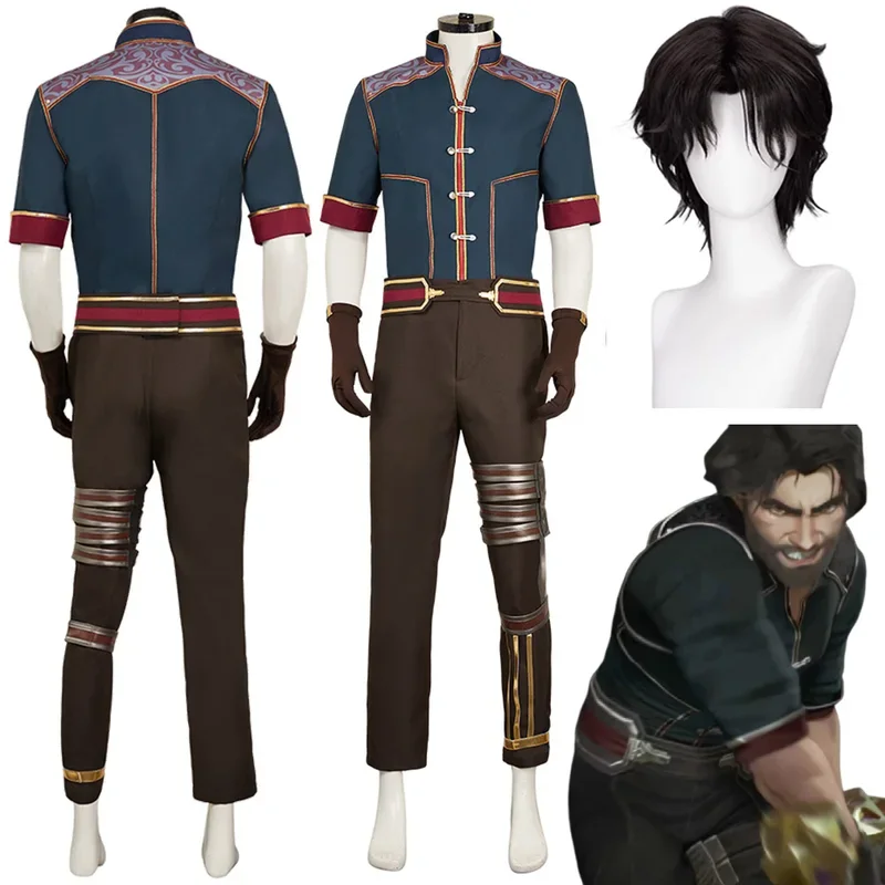 تلفزيون 2 غامض جايس تأثيري الرجال الأخضر دور زي 2024 لعبة LoL تمويه ملابس قفازات الساق الفرقة مجموعة الملابس هالوين SuitsY ^ 0!