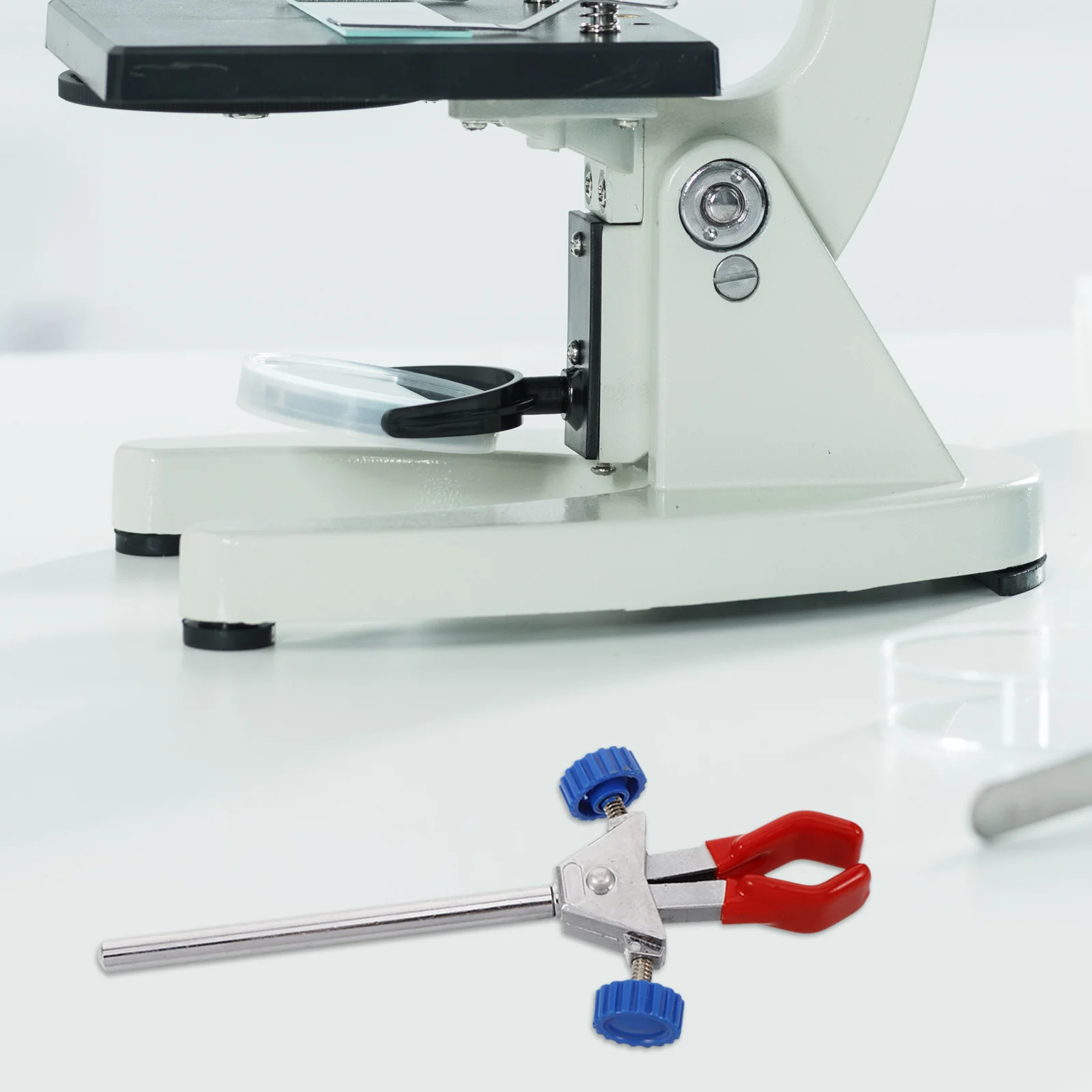 

Lab Prong Jaw 2 Finger Jaws Adjustable Universal Clamp For Labs Condenser Holder Red Lightweight Extended Reach