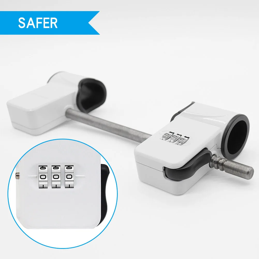 

Secure 3 Digit Combination Lock for Horizontal For Double Door Handles Zinc Alloy Construction No Installation Tools Needed
