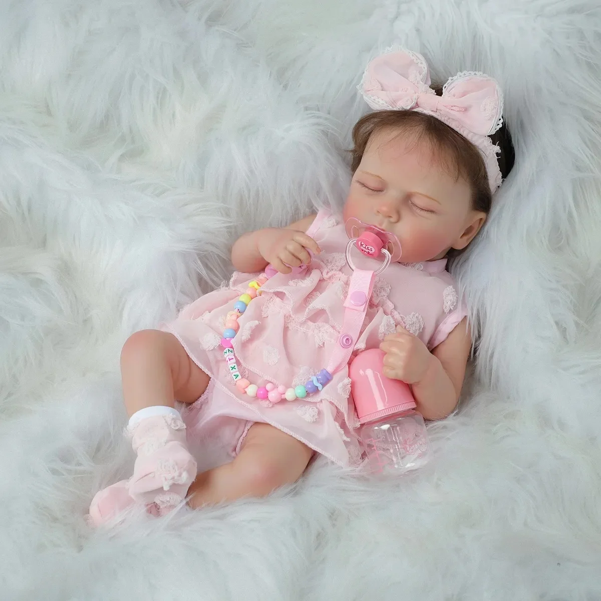 

Realistic 20 inch 50 cm painted reborn baby doll Loulou handmade 3D painted visible blood vessels BeBe doll birthday gift